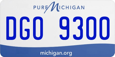 MI license plate DGO9300