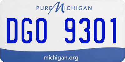 MI license plate DGO9301