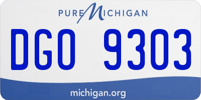 MI license plate DGO9303