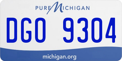 MI license plate DGO9304
