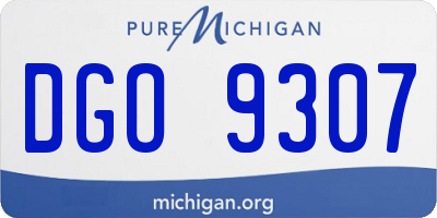 MI license plate DGO9307