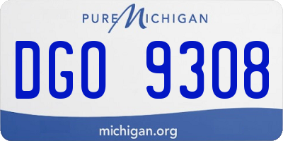 MI license plate DGO9308