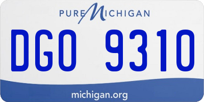 MI license plate DGO9310