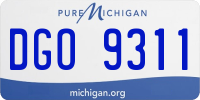 MI license plate DGO9311