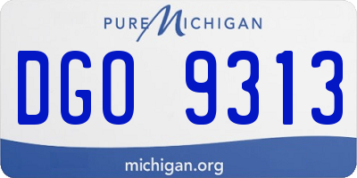 MI license plate DGO9313