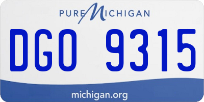 MI license plate DGO9315