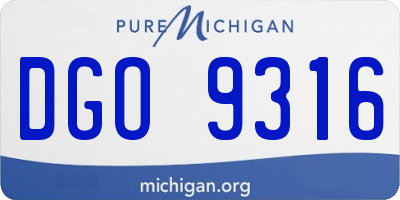 MI license plate DGO9316