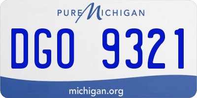 MI license plate DGO9321