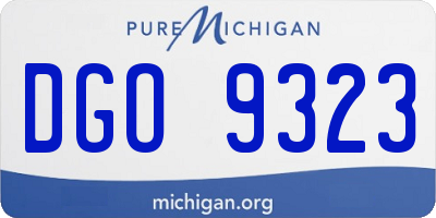MI license plate DGO9323