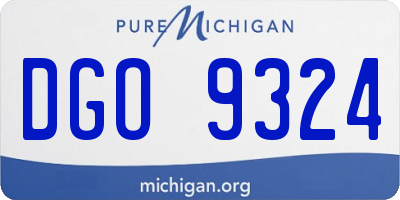 MI license plate DGO9324