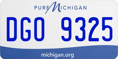 MI license plate DGO9325
