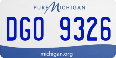 MI license plate DGO9326