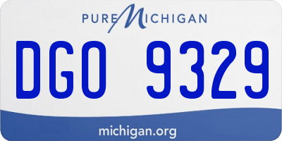 MI license plate DGO9329
