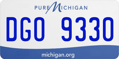 MI license plate DGO9330