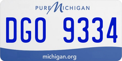 MI license plate DGO9334