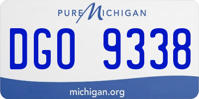 MI license plate DGO9338