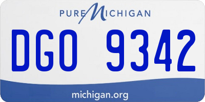 MI license plate DGO9342
