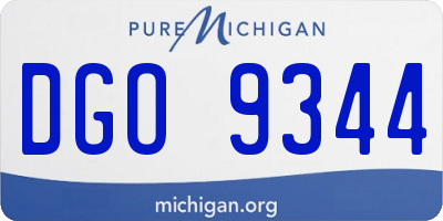 MI license plate DGO9344