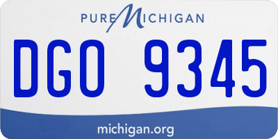 MI license plate DGO9345