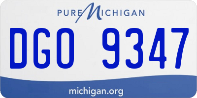 MI license plate DGO9347