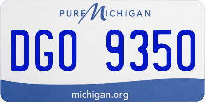 MI license plate DGO9350