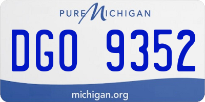 MI license plate DGO9352