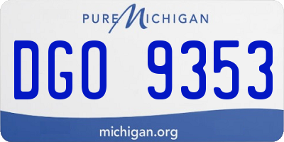 MI license plate DGO9353