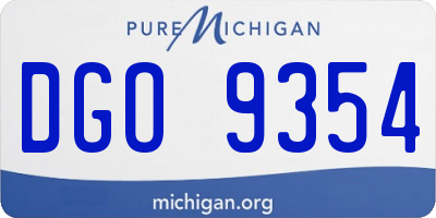 MI license plate DGO9354