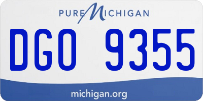 MI license plate DGO9355