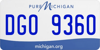 MI license plate DGO9360