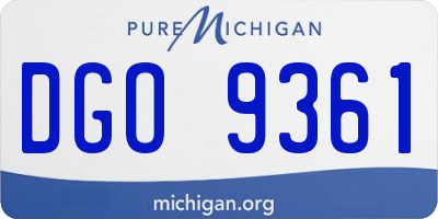 MI license plate DGO9361