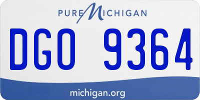 MI license plate DGO9364