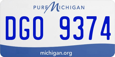 MI license plate DGO9374