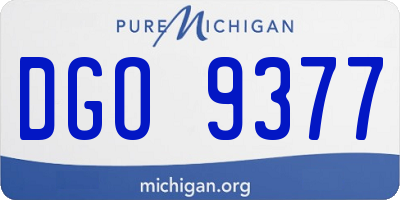 MI license plate DGO9377