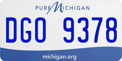 MI license plate DGO9378