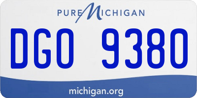 MI license plate DGO9380