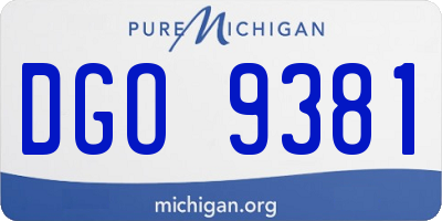 MI license plate DGO9381