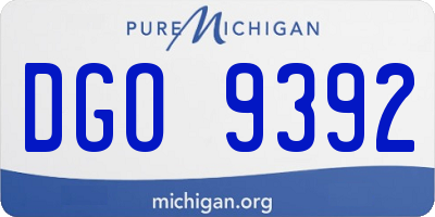 MI license plate DGO9392