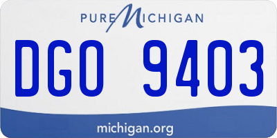 MI license plate DGO9403