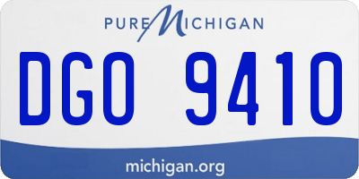 MI license plate DGO9410
