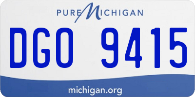 MI license plate DGO9415