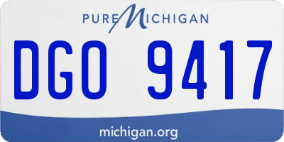MI license plate DGO9417