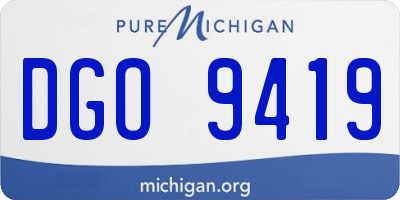MI license plate DGO9419