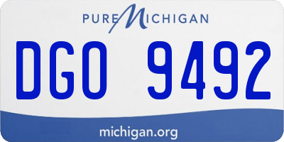 MI license plate DGO9492