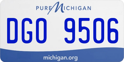 MI license plate DGO9506