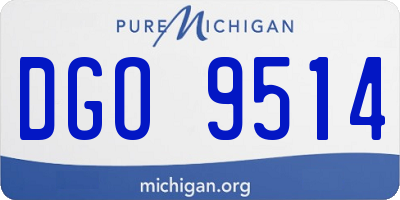 MI license plate DGO9514