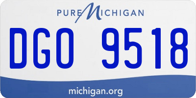 MI license plate DGO9518