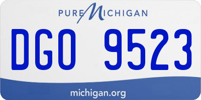 MI license plate DGO9523
