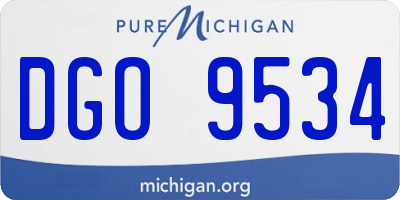 MI license plate DGO9534