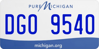 MI license plate DGO9540